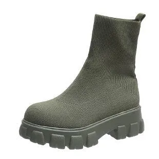 Women's Socks Boots Spring Autumn Female Thick Bottom Comfortable Knitted Short Boots