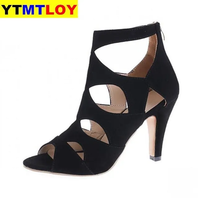 Womens Summer Sandals Sexy Exquisite High Heels Ladies Increased Stiletto Super Peep Toe Ankle Strap Pumps Snake pattern